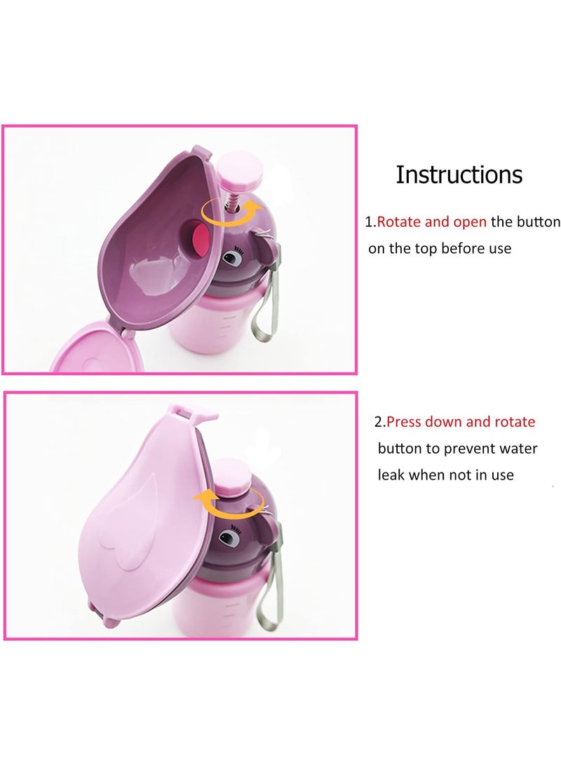 Travel Potty, Portable Elephant Leakproof Potty Urinal Emergency Toilet Pee Bottle Cup Jar for Toddlers Kids  and Potty Pee Training for Outdoor Car Travel Road Trip Camping Park Beach(Pink) ﻿ - Image 2